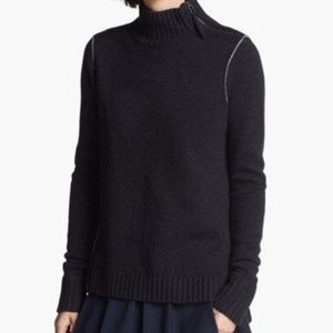 Vince Chain Contrast Mock Neck Sweater XS